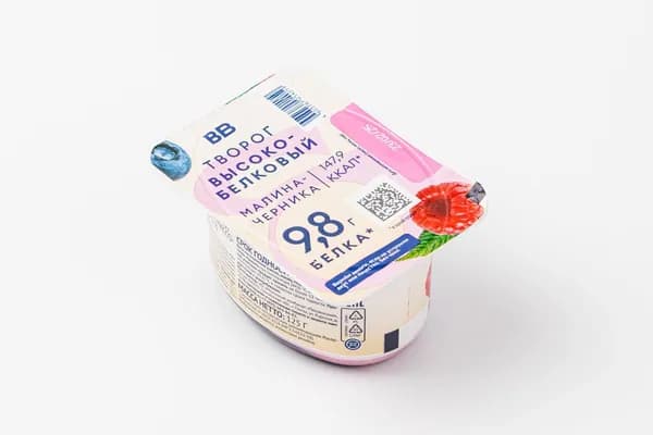 Творог мягкий "Малина-черника" высокобелковый 5,1%, 125 г