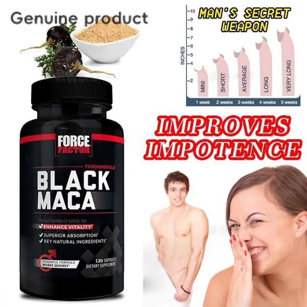 Капсулы Fundamentals Black Maca - содержат экстракт корня черной маки, BioPerine и селен - помогают повысить энергию HEALTH