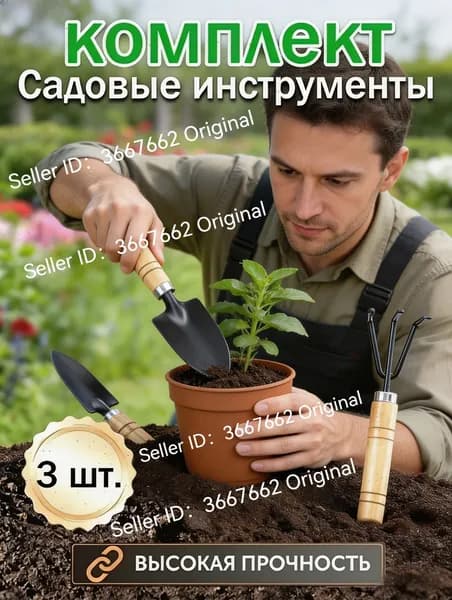 Набор садовых инструментов 3 шт чугун