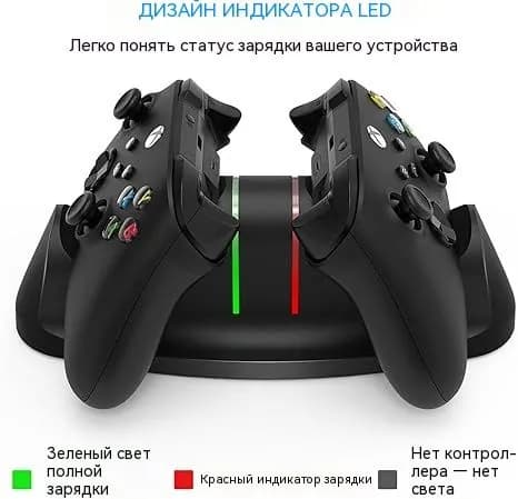 Зарядное устройство для геймпадов, подходит для геймпадов Xbox One/Series XS/Elite, двойная зарядная докстанция