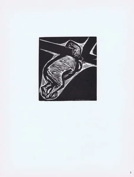 Крест несущий. Стасис Красаускас. Антикварная цинкография. СССР, 1966 год