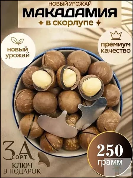 Орехи Макадамия в скорлупе 250 гр