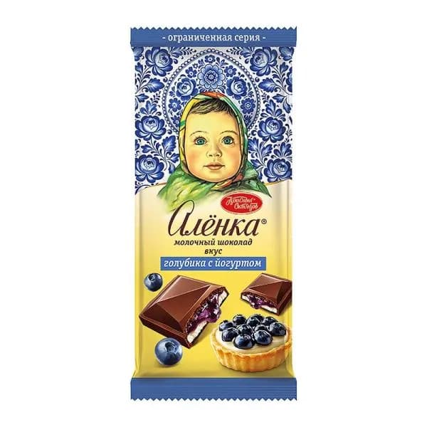 Молочный шоколад со вкусом голубики с йогуртом Аленка 87г