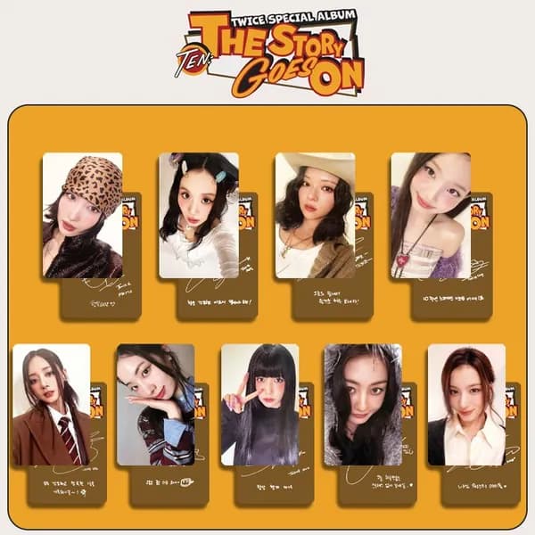 Карточки TWICE< TEN The Story Goes On >K-Pop карточки коллекционные карты 5.4*8.6cm 9 шт