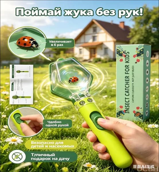 Ловушка для насекомых, детская лупа 6x-для-наблюдения-за-жуками, контейнер развивающая игрушка для улицы и дачи