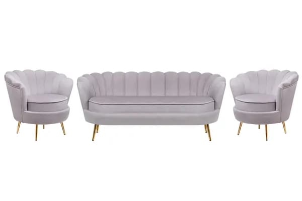 Комплект кресел и трехместного дивана дивана ракушка Pearl Triple Grey
