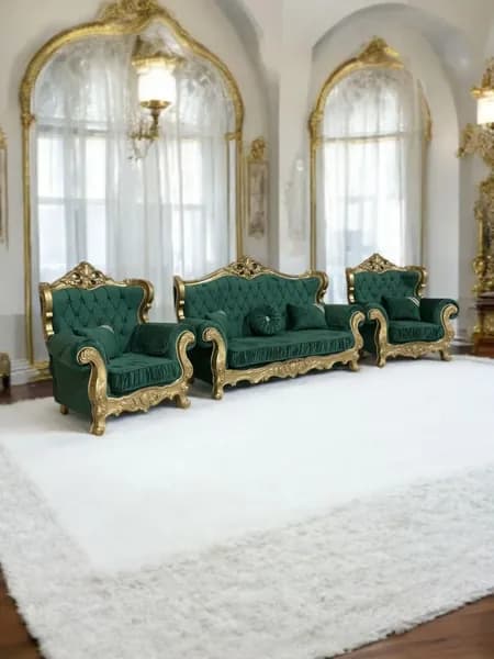 Комплект мягкой мебели, диван и два кресла + 5 подушек