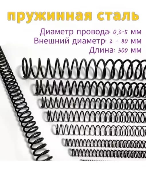 Пружина сжатия - 0.6*3*300 мм (диаметр проволоки * ширина * длина) Пружинная сталь - 1 на упаковку