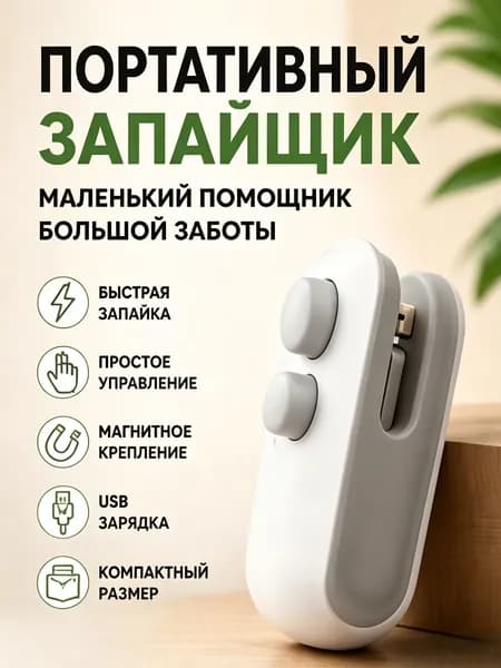 Ручной мини запайщик пакетов USB с магнитом и резаком, портативный прибор для герметичной упаковки продуктов, компактный термозапайщик для кухни и хранения пищи