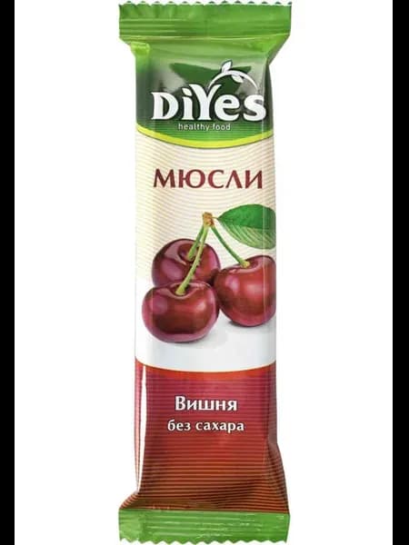 Батончик-мюсли DiYes Вишня без сахара, 25г