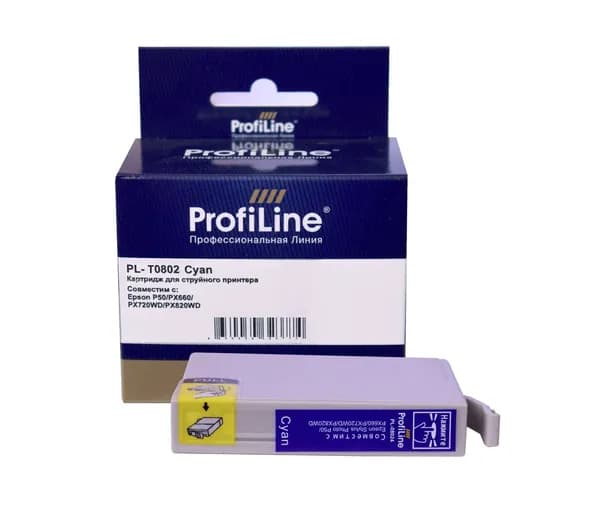 Картридж для струйного принтера T0802 ProfiLine для Epson StylusPhoto P50/PX660/PX720WD/PX820WD, цвет голубой