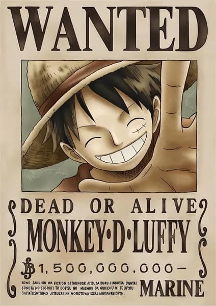 Плакат Постер One Piece Ван Пис Розыскные Листовки Wanted Monkey D Luffy