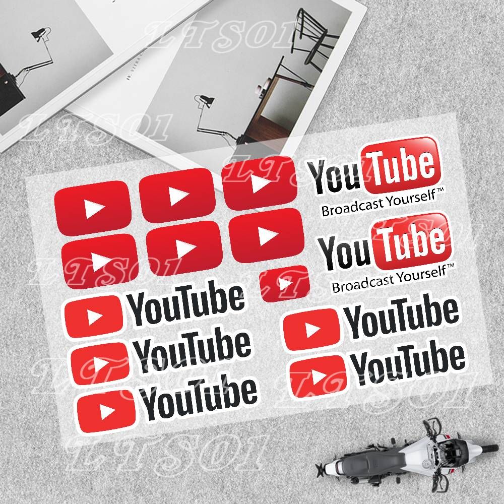 YouTube-e Подходит для мотоциклов, кузовов автомобилей, бамперов, окон и ноутбуков; виниловые наклейки и аксессуары для тюнинга автомобилей.