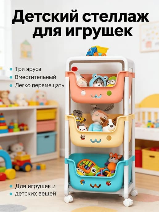 Шкаф для игрушек в детскую с ящиками