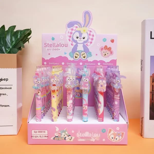 Магнитная ручка с наклейкой Sanrio, 0.5 мм, в наборе 48 шт: StellaLou, Kuromi, Cinnamoroll и My Melody