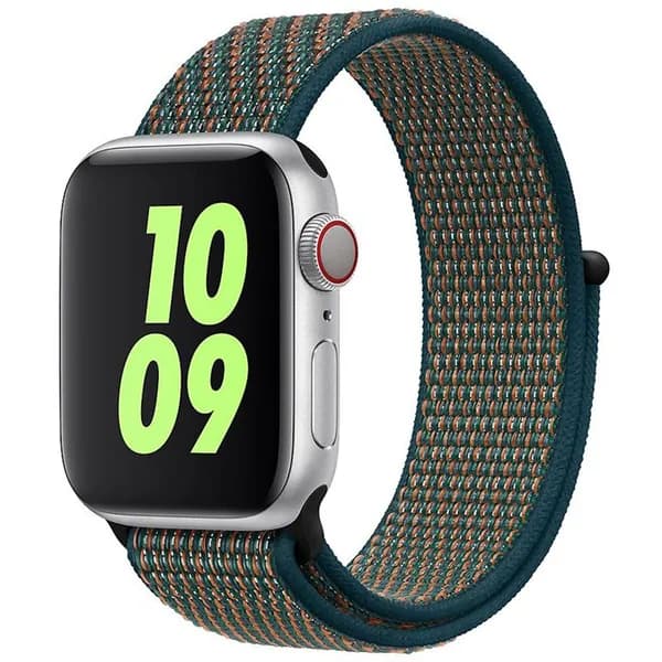 Нейлоновый ремешок для Apple Watch series 1-9 SE, SE 2 38-40-41 mm / Эластичный тканевый браслет на липучке