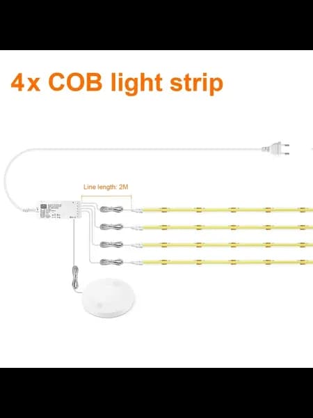 Светодиодная лента для шкафа 12В белая теплый 4PCS L