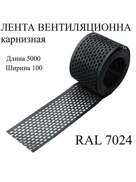 Лента вентиляционная карнизная 100х5000 RAL 7024 серый графит , 2 шт.