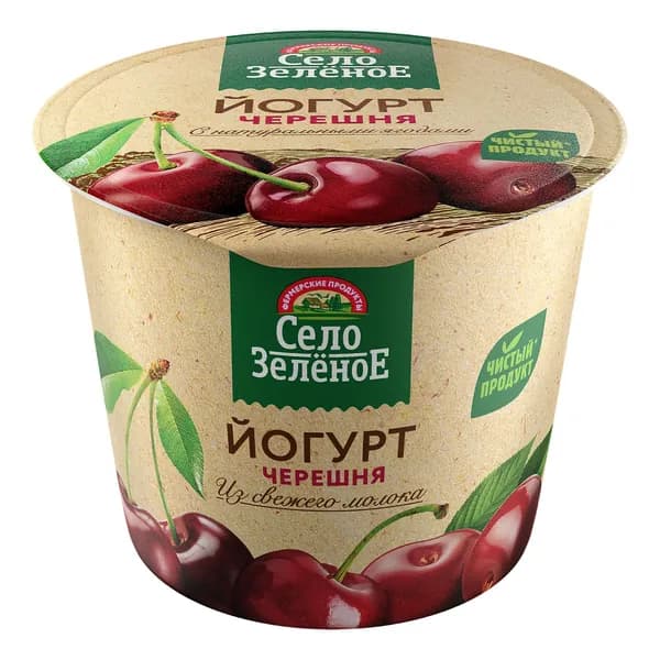 Йогурт Село Зеленое черешня 3,5% БЗМЖ 120 г
