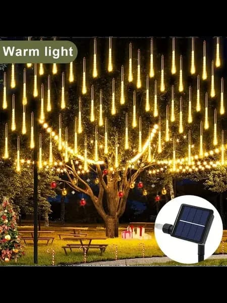 Солнечные светильники-метеоры RGB 144 LED Warm