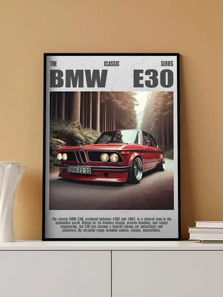 Постер на стену BMW E30 без рамы (29,7х42см)