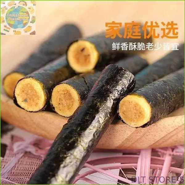 10 булочек с морскими водорослями со вкусом мясной нити и икры краба