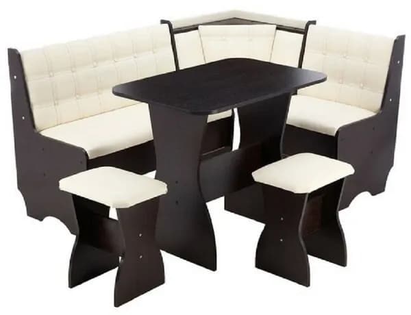 Мир Мебели Кухонный уголок,162x55x85 см, белый