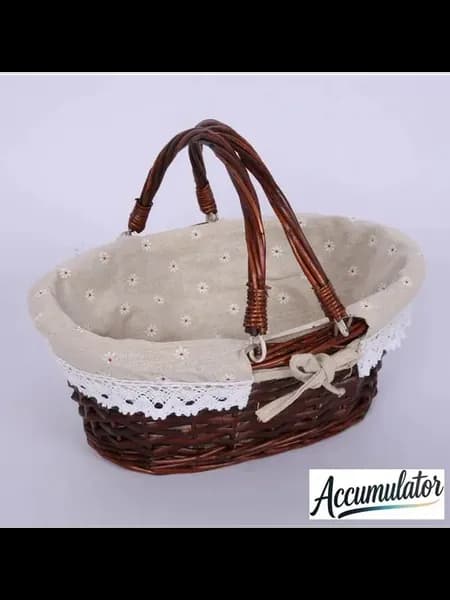 Корзина из ивы ручной работы 32x25x14 см