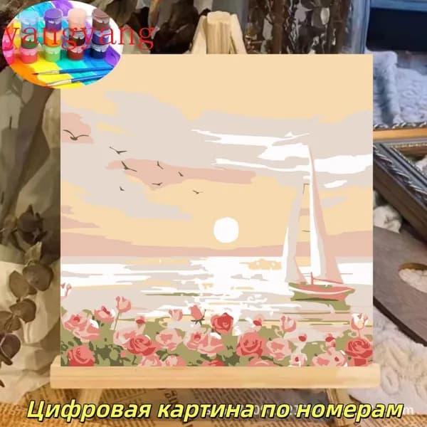 Детская и маленькая картина по номерам на холсте с тематикой природы для девочек 20 х 20 см