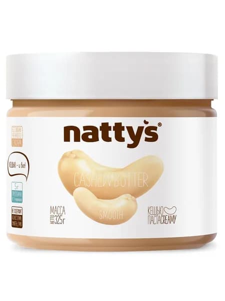 Nattys Кешью паста без добавок, 325 г