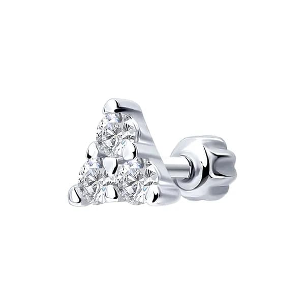 SOKOLOV, Серьга из серебра с фианитами, 94170490, серьга одиночная, 925 проба, гвоздики