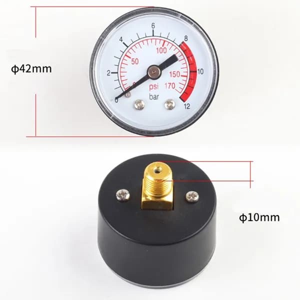 Пневматический гидравлический манометр воздушного компрессора 0-12Bar/ 0-170PSI