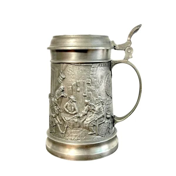 Кружка пивная, оловянная Таверна, винтаж. Германия