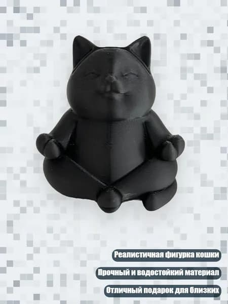 Держатель для очков в форме животных, статуэтка медитирующей кошки из смолы, декор для рабочего стола, Черный - S