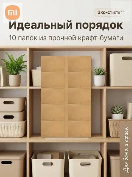 Папка для документов из крафт-бумаги, 10 штук