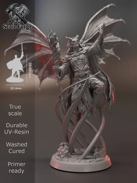 Тифлинг чародей. Миниатюра ДнД для настольных игр и покраски. Pathfinder. DnD.