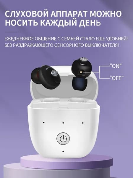 Беспроводной перезаряжаемый слуховой аппарат, бинауральный, умный усилитель с шумоподавлением