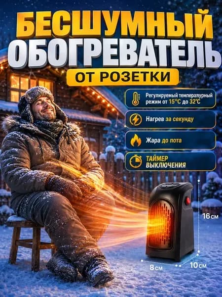 Тепловентилятор электрический обогреватель в розетку