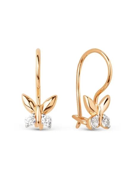 Серьги из золота 585 пробы на петле