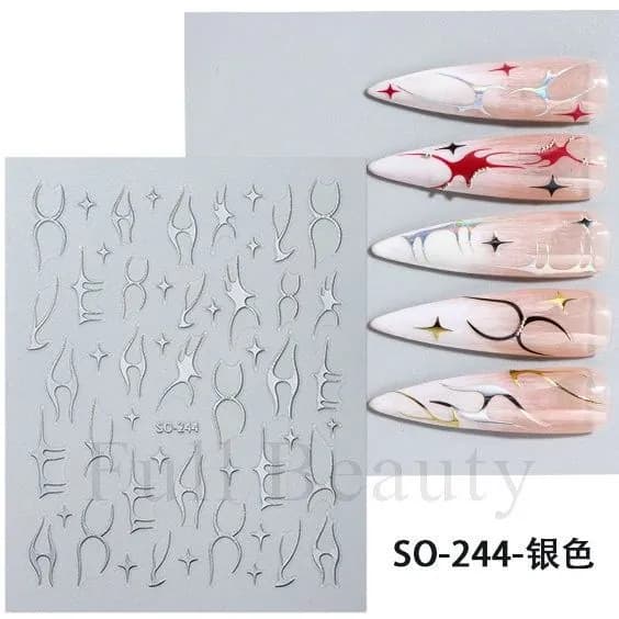 Минималистичные черно-белые цветочные наклейки для ногтей flower self nail art designs
