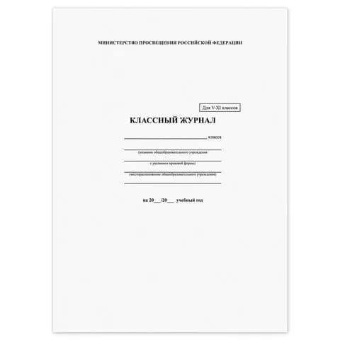 5 шт. Классный журнал BRAUBERG 5-11 кл., универсальный, А4, 200х290 мм, твердая ламин. обложка, 125686