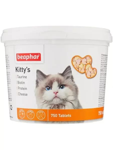 Кормовая добавка Витамины для кошек Kittys Mix, 750таб.12595…