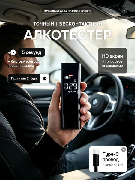 Аксессуары для алкотестера, измерение: 5 сек., погрешность 0.01%, 1 шт.