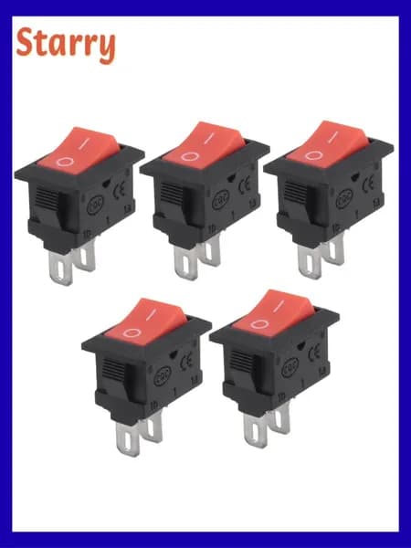 Y65 шт. Вкл-выкл KCD11 2Pin 2P черный красный лодка автомобильный кулисный переключатель 3A 250 В 6A 125 кнопка переменного тока KCD1-11 10X15 KCD117