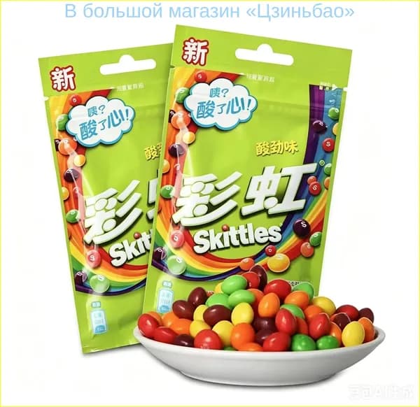 Сладости Skittles с необычным сочетанием цветов и фруктов в удобной упаковке