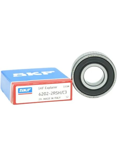 Подшипник 6202-2RSH/C3 SKF (15x35x11) шариковый, с тепловым зазором для генератора ВАЗ, колеса питбайка и мотоцикла, 1 шт.