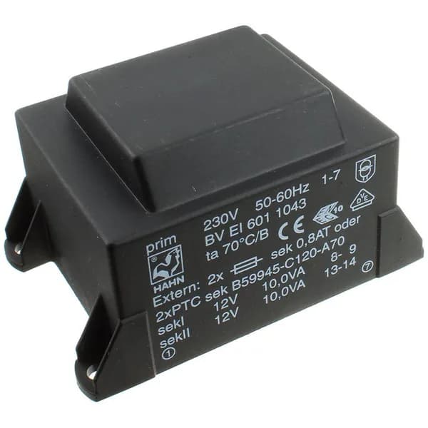 Трансформатор 2х12В, 2х833мА 20VA BVEI 601 1043 HAHN, Германия