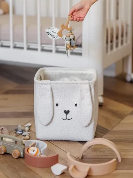 Корзина для игрушек длина 28 см, ширина 28 см, высота 28 см 1 шт, abs пластик, белый
