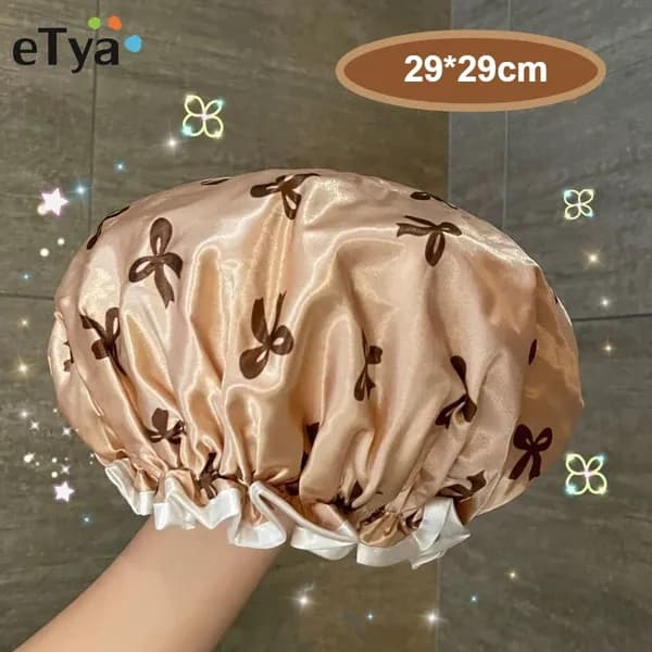 Двухслойная утолщенная водонепроницаемая шапочка для душа