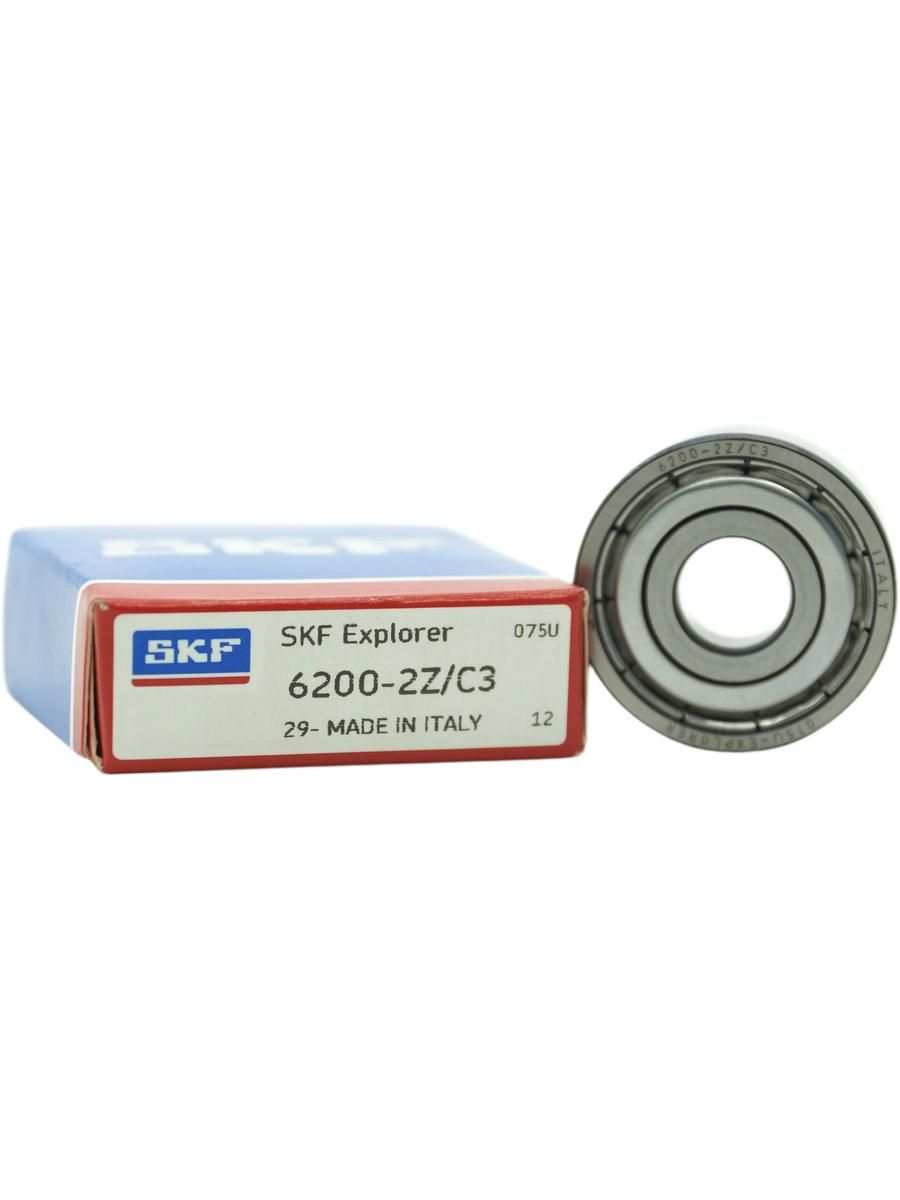 Подшипник 6200-2Z/C3 SKF (10x30x9) шариковый с тепловым зазором для электродвигателей и электроинструмента, 1 шт.